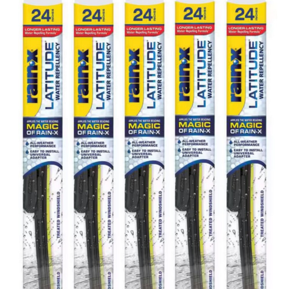 Rain-X 5079280-2-5PK Latitude 2-IN-1 Water Repellency Wiper Blade, 24" (Pack 5)